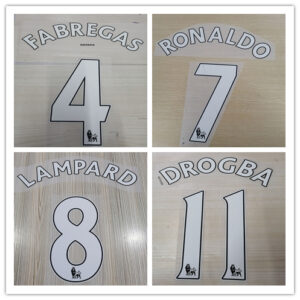 2006-16 Premier league number white Plastic material RONALDO 7 OZIL 11 customize Curve name