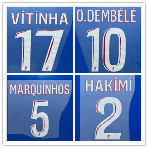 PSG 2024 2025 Paris home KVARATSKHELIA D.DOUE O.DEMBELE 2024-25 soccer number