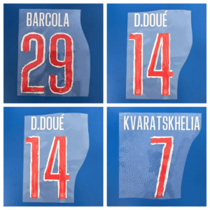 PSG 2024 2025 Champions League Paris home KVARATSKHELIA D.DOUE O.DEMBELE 2024-25 soccer number