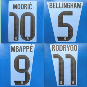 Real Madrid CF 2024-25 home MBAPPE BELLINGHAM KROOS RODRYGO VINI JR. soccer number