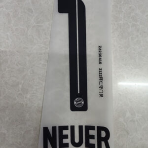 Bayern Munich 2021 2022 NEUER #1 goalkeeper 21-22 soccer number