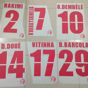 PSG 2025 2026 Paris KVARATSKHELIA D.DOUE O.DEMBELE 25-26 FIFA Club World Cup soccer red number