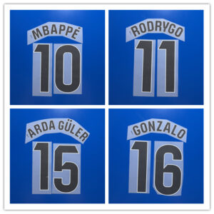 Real Madrid home 2025 2026 BELLINGHAM VINI JR. VALVERDE MBAPPE 25-26 black soccer number no logo