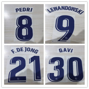 La Liga 2022 2023 Barcelona player version Messi PEDRI LEWANDOWSKI F.DE JONG 22-23 dark blue Football number logo no color