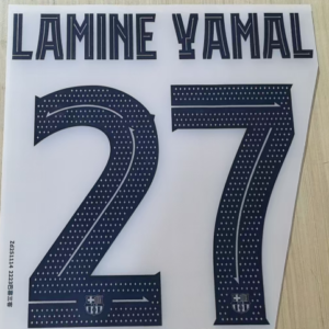UEFA Champions League 2022 2023 Barcelona player version LAMINE YAMAL #27 dark blue Football number 22-23 logo no color