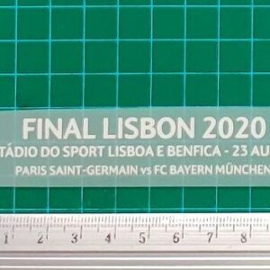 PARIS SAINT-GERMAIN vs FC BAYERN MÜNCHEN FINAL LISBON 2020 Small letters on the chest patch