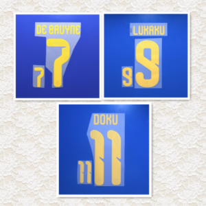 2026 Belgium football star DE BRUYNE LUKAKU DOKU yellow soccer number