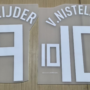 2008 Netherlands football v.persie SNEIJDER V.NISTELROOY jersey number White number