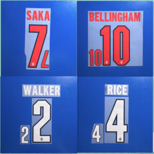 England 2026 WALKER RICE SAKA KANE BELLINGHAM FODEN GALLAGHER PALMER MAINOO soccer number