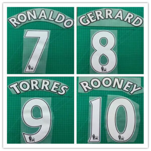 Velvet material 2006-16 white Premier league RONALDO ROONEY GERRARD football Number