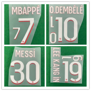 PSG 2023 2024 Paris home football star 23/24 MBAPPE O.DEMBÉLÉ MESSI LEE KANG IN soccer number