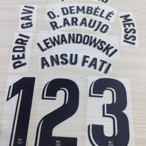 La Liga 2022 2023 Barcelona player version Messi PEDRI LEWANDOWSKI F.DE JONG 22-23 black Football number logo no color