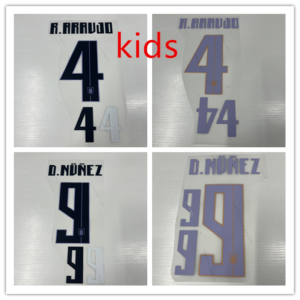 Kids 2026 World Cup Uruguay Home football team DE L.SUAREZ D.NUNEZ soccer number Height 24.6cm