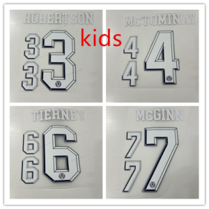 Kids 2026 World Cup Scotland Home football team DE ROBERTSON McTOMINAY TIERNEY soccer number Height 24.1cm