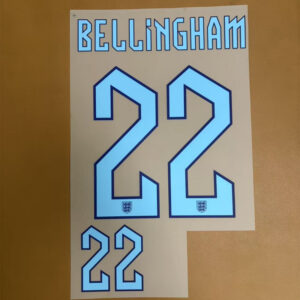 England WORLD CUP 2022 Away Shirt 2022-23 BELLINGHAM#22 soccer number