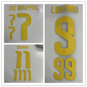 Kids 2026 World Cup Belgium Home football team DE BAUYNE LUKAKU DOKU soccer number Height 24.4cm