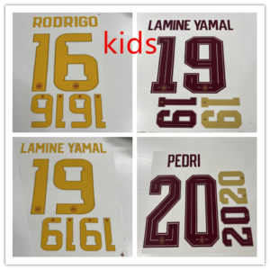 Kids 2026 World Cup Spain Home football team DE RODRIGO LAMIN YAMAL PEDRI soccer number Height 24.5cm