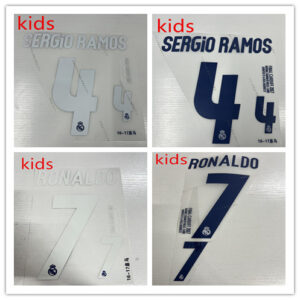 Kids real Madrid CF 16-17 football star SERGIO RAMOS RONALDO soccer number Height 24.7cm