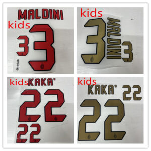 Kids AC Milan 2006 2007 AC home away MALDINI  KAKA 06-07 soccer number Height 25.6cm