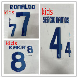 Kids real Madrid CF 2012 2013 home football star SERGIO RAMOS KAKA RONALDO  12-13 soccer number Height 23.4cm