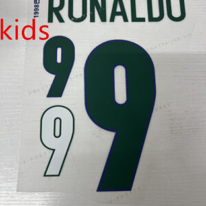 Kids 1998 Brazil football  RONALDO 9 soccer number height 25.1cm