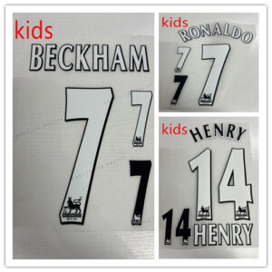 Kids plastic material Manchester United1997-06 Premier league RONALDO BECKHAM HENRY white soccer Number Height 24.9cm