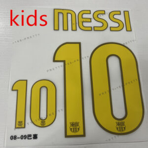 Kids 2008 2009 BARCELONA MESSI 10 soccer number height 24.5cm