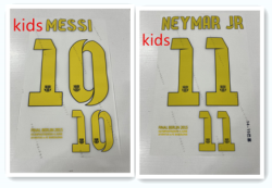 Kids 2014 2015 Barcelona home Messi NEYMAR JR  2014-15 jersey number Height 23.2cm