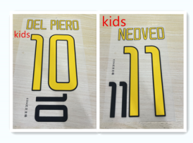 Kids 2003 2004 Juventus football DEL PIERO NEDVED soccer number height 24.3cm