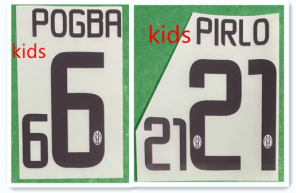 Kids 2014 2015 Juventus football POGBA PIRLO  soccer number height 22.9cm
