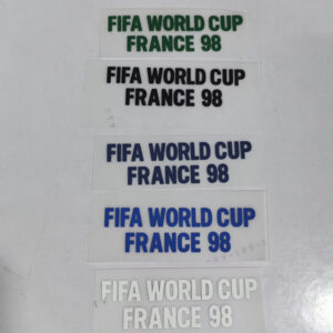 plastic material match details 1998 FIFA WORLD CUP FRANCE 98 Small letters on the chest patch